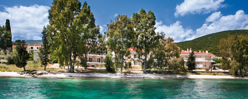 Beachfront development, in Karavomylos