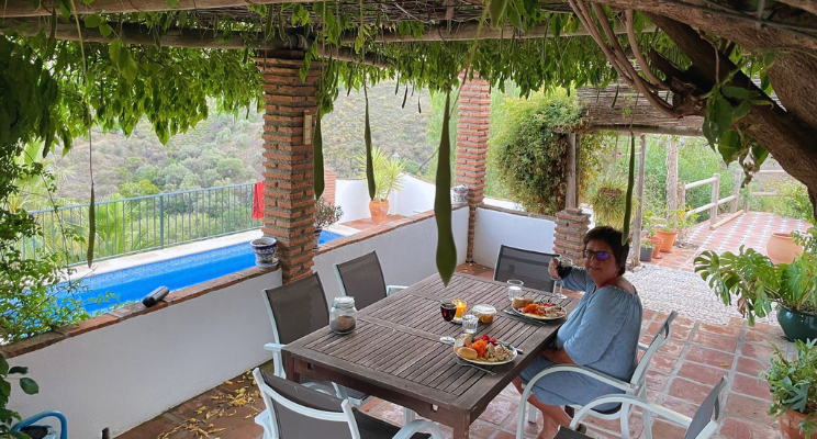 Maria at her home in Spain